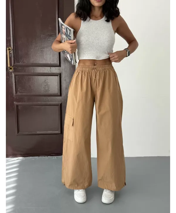 Koyu Kahve Paraşüt Pantolon