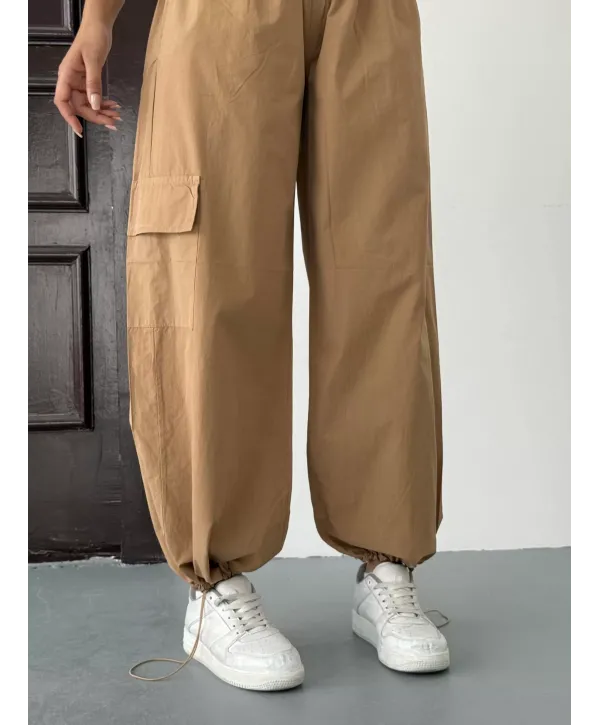 Koyu Kahve Paraşüt Pantolon