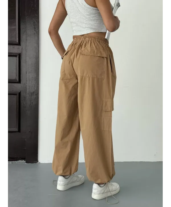 Koyu Kahve Paraşüt Pantolon