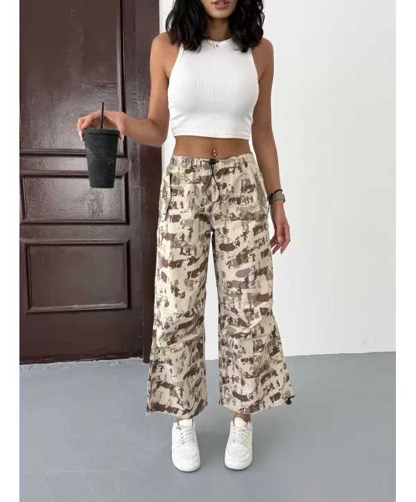 Yandan Cepli Kamuflaj Paraşüt Pantolon