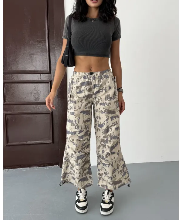 Yandan Cepli Kamuflaj Paraşüt Pantolon