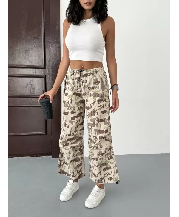 Yandan Cepli Kamuflaj Paraşüt Pantolon