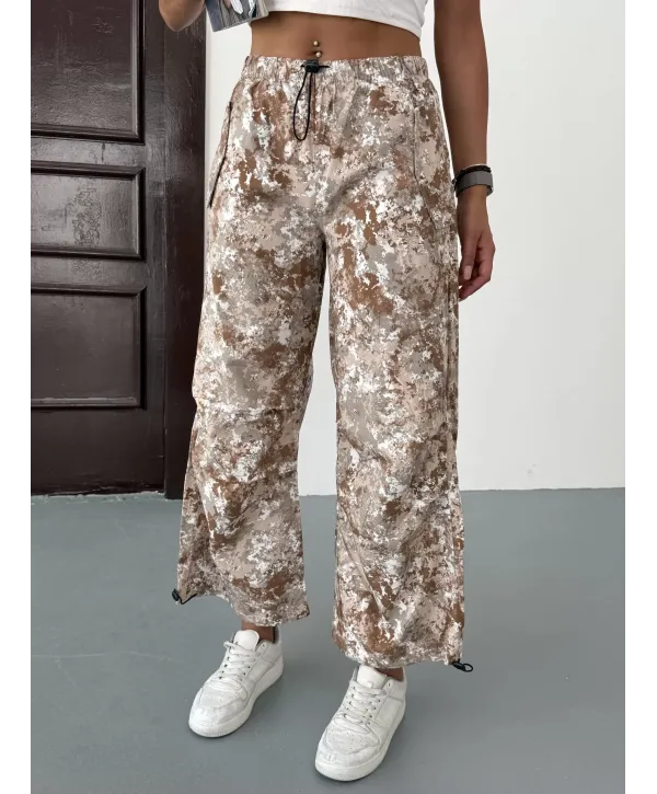 Yandan Cepli Kamuflaj Paraşüt Pantolon