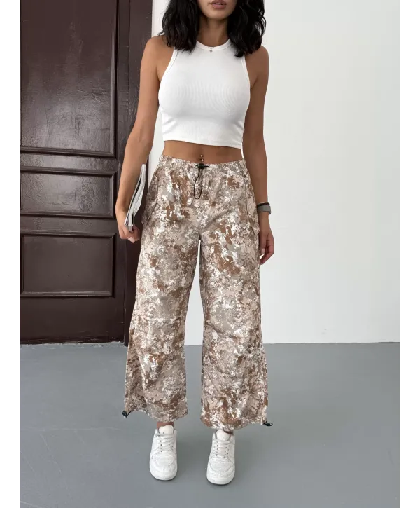 Yandan Cepli Kamuflaj Paraşüt Pantolon