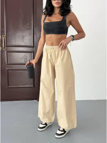 Bej Paraşüt Pantolon