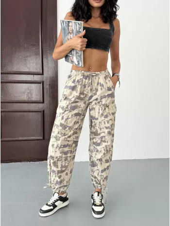 Kargo Kamuflaj Paraşüt Pantolon