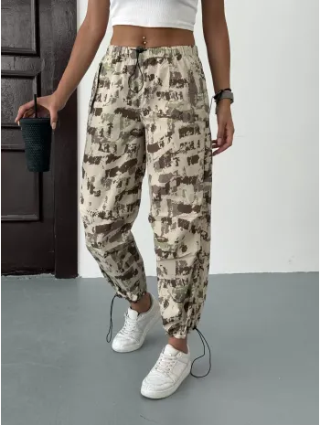 Yandan Cepli Kamuflaj Paraşüt Pantolon