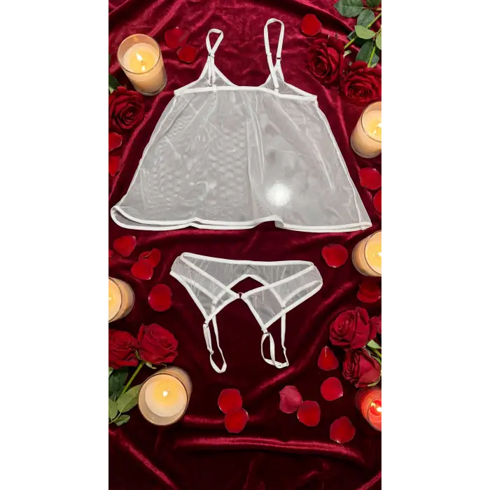 Blanche Transparan Babydoll Takım DM1294
