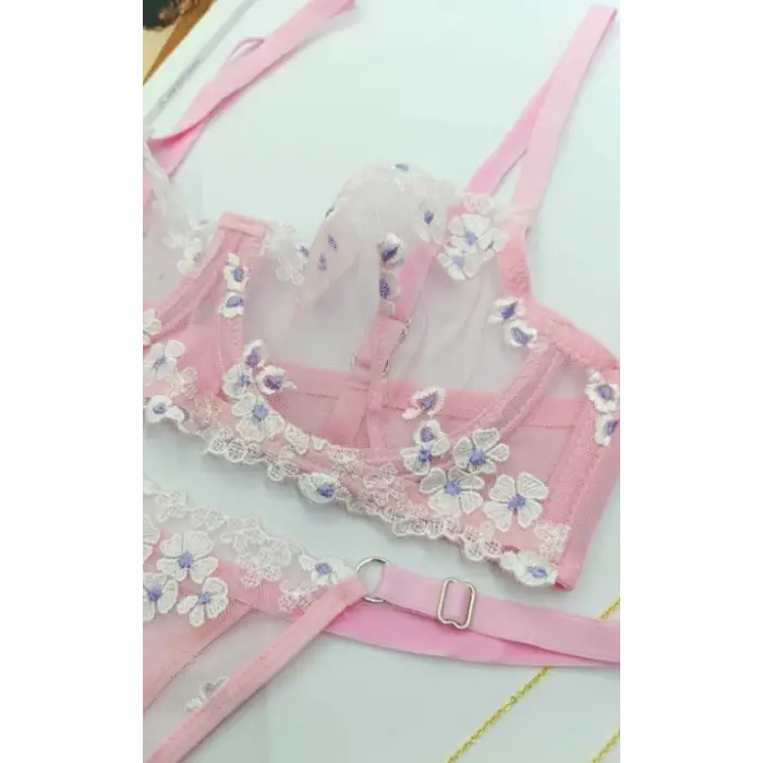 À Fleurs Roses Balenli Sütyen Takımı DM1355