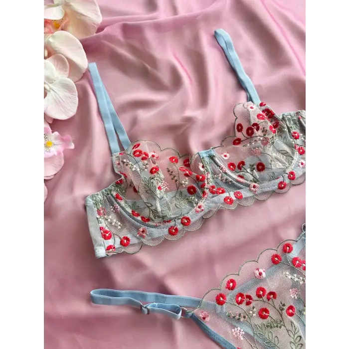 Jardin Bleu Dantel Transparan Bralet Sütyen Takımı DM1359