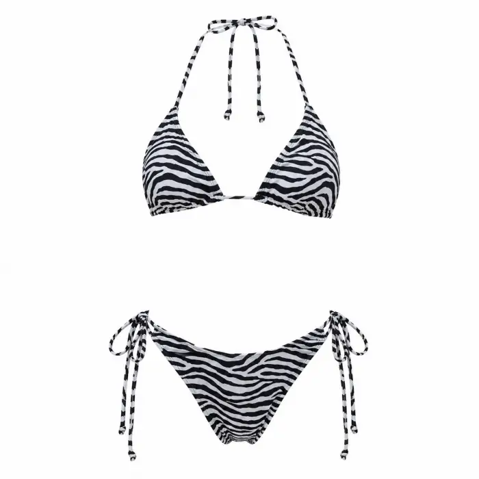 İmprimé Zèbre Üçgen Bikini Takımı- DM1966