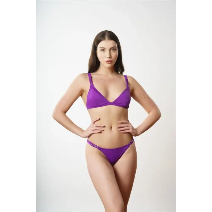 Violet Sabit Üçgen Bikini Takım DM1801