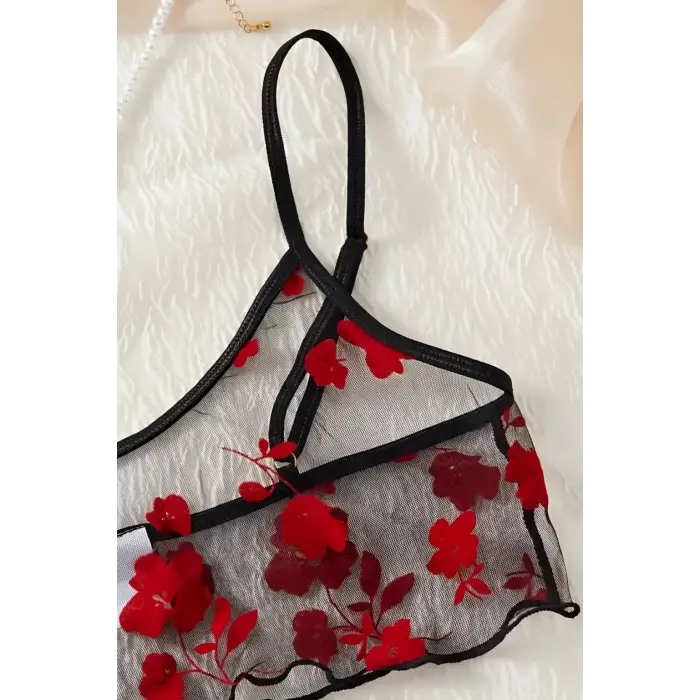 Noire Romance Heart Transparente Deux Ensemble DM1377