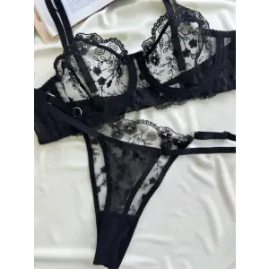 Noire Dantel Transparan Bralet Sütyen Takımı DM1382