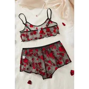 Noire Romance Heart Transparente Deux Ensemble DM1377