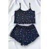 Bleu Marine Etoile Askılı Pijama Seti DM1356