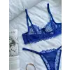 Bleu Marine Dantel Transparan Bralet Sütyen Takım DM1367