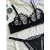 Noire Dantel Transparan Bralet Sütyen Takım DM1369