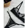 Noire À Cœurs Dantel Transparan Bralet Sütyen Takımı DM1362