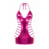 Fuchsia Lumiere Strappy Halterneck Mini Gecelik DM1096