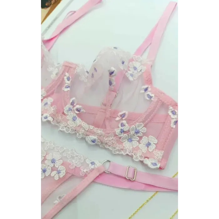 À Fleurs Roses Balenli Sütyen Takımı DM1355