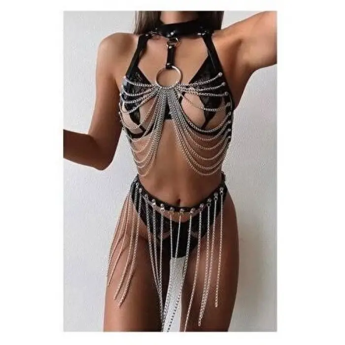 Noire Cascade Royale Zincir Harness Seti DM389