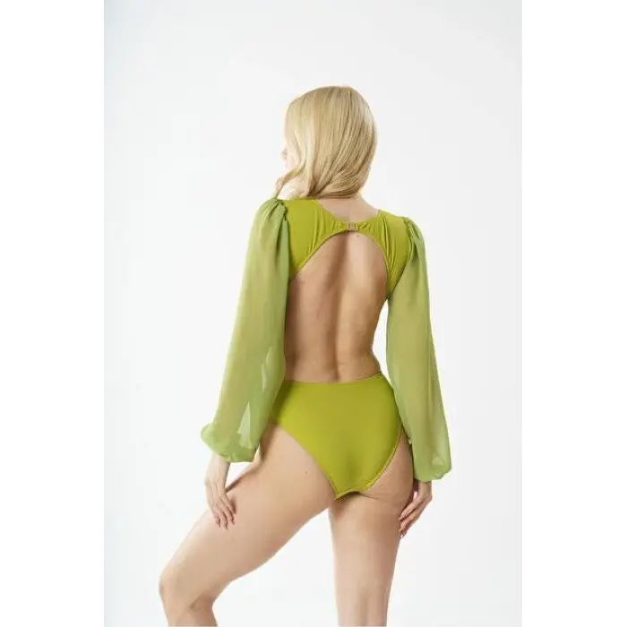 Vert Pistache Şifon Kollu Mayokini DM3812Y