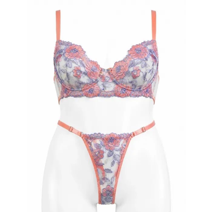 Fleur Rosée Dantel Transparan Bralet Sütyen Takımı DM1374