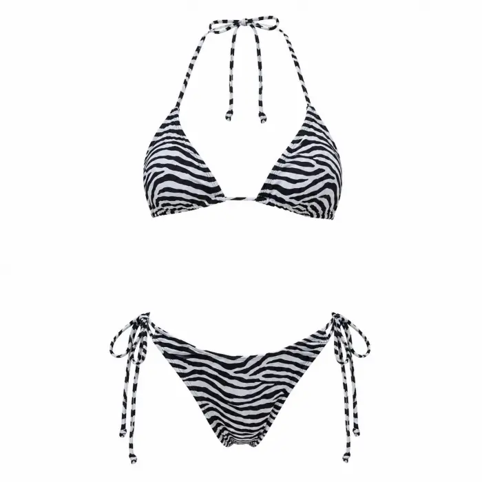 İmprimé Zèbre Üçgen Bikini Takımı- DM1966