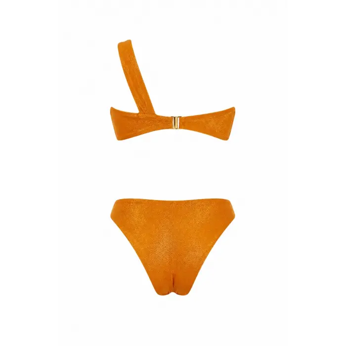 Orange Straplez, Tek Omuz Bikini Takımı - DM11042