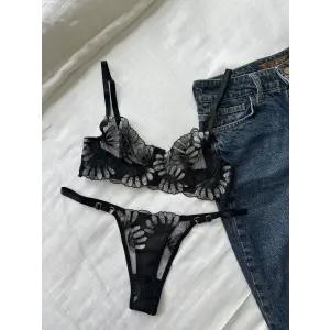 Fleur Noire Dantel Transparan Bralet Sütyen Takımı DM1373