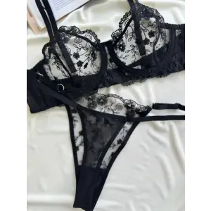 Noire Dantel Transparan Bralet Sütyen Takımı DM1382
