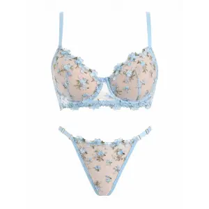 Bleu Fleur Transparente Balenli Sütyen Takımı DM1348