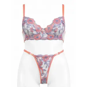 Fleur Rosée Dantel Transparan Bralet Sütyen Takımı DM1374