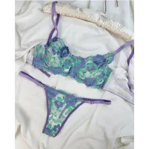 Jardin Lavande Dantel Transparan Bralet Sütyen Takımı DM1375