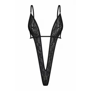 Noire Transparan Deep V Bodysuit DM8130