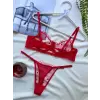 À Cœurs Rouges Dantel Transparan Bralet Sütyen Takımı DM1360