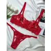 Fleur Rouge Dantel Transparan Bralet Sütyen Takımı DM1340