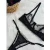 Noire À Cœurs Dantel Transparan Bralet Sütyen Takımı DM1362