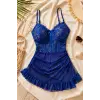 Sapphire Lace Transparan Fırfır Detaylı Fantezi Gecelik DM1403