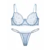 À Cœurs Bleus Dantel Transparan Bralet Sütyen Takımı DM1363