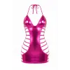 Fuchsia Lumiere Strappy Halterneck Mini Gecelik DM1096