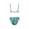 Imprimé Tropical Sabit Üçgen Bikini Takımı- DM1815