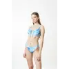 Imprimé Vague Azur Sporcu Bikini Takımı- DM1846