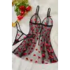 Noire Romance Heart Transparan Babydoll Gecelik DM1378