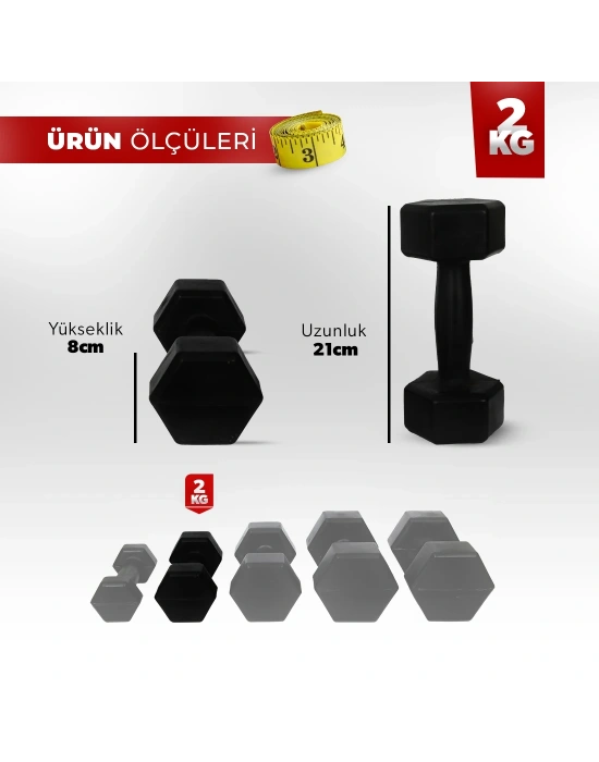 2 Kg Dambıl Seti (Demir Tozu) 2 Adet 2 Kg Dambıl