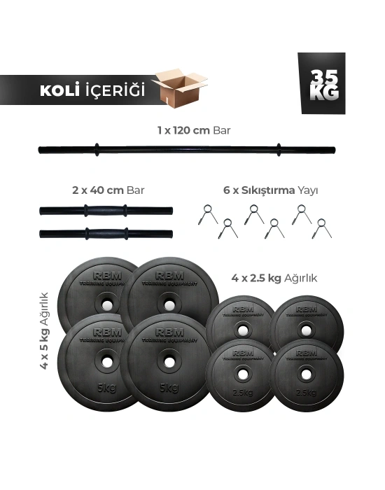35 Kg Halter Seti ve Dambıl Seti