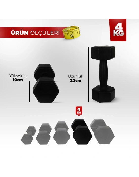 4 Kg Dambıl Seti (Demir Tozu) 2 Adet 4 Kg Dambıl