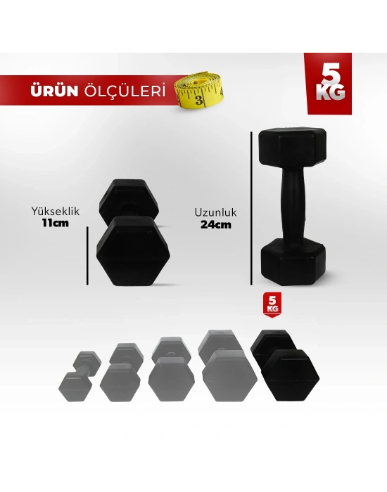 5 Kg Dambıl Seti (Demir Tozu) 2 Adet 5 Kg Dambıl