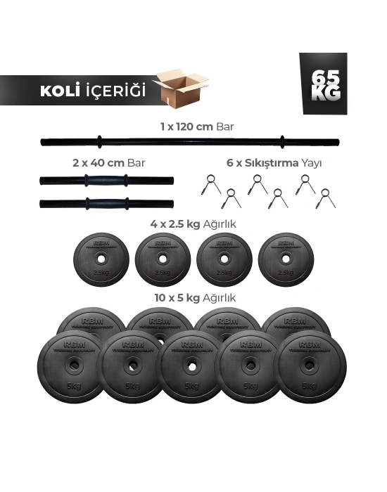65 Kg Halter Seti ve Dambıl Seti